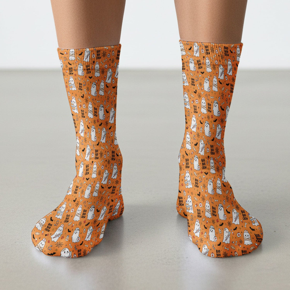 Halloween Boo Boo Crew Ghost Nurse Socks