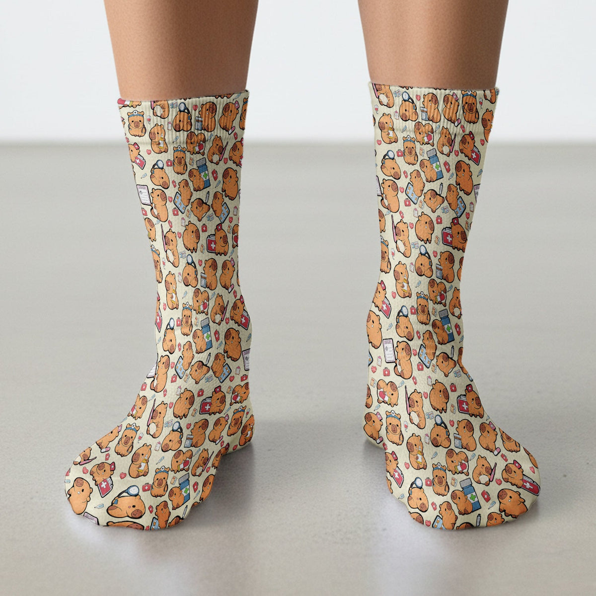 Capybara Stethoscope Medical Tools Nurse Socks