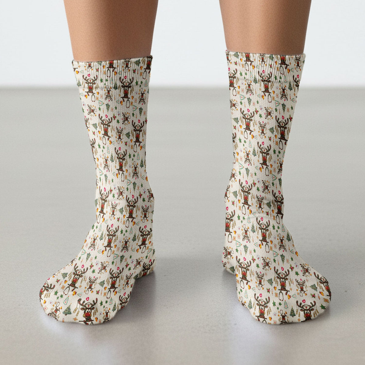 Funny Reindeer Nurse Socks