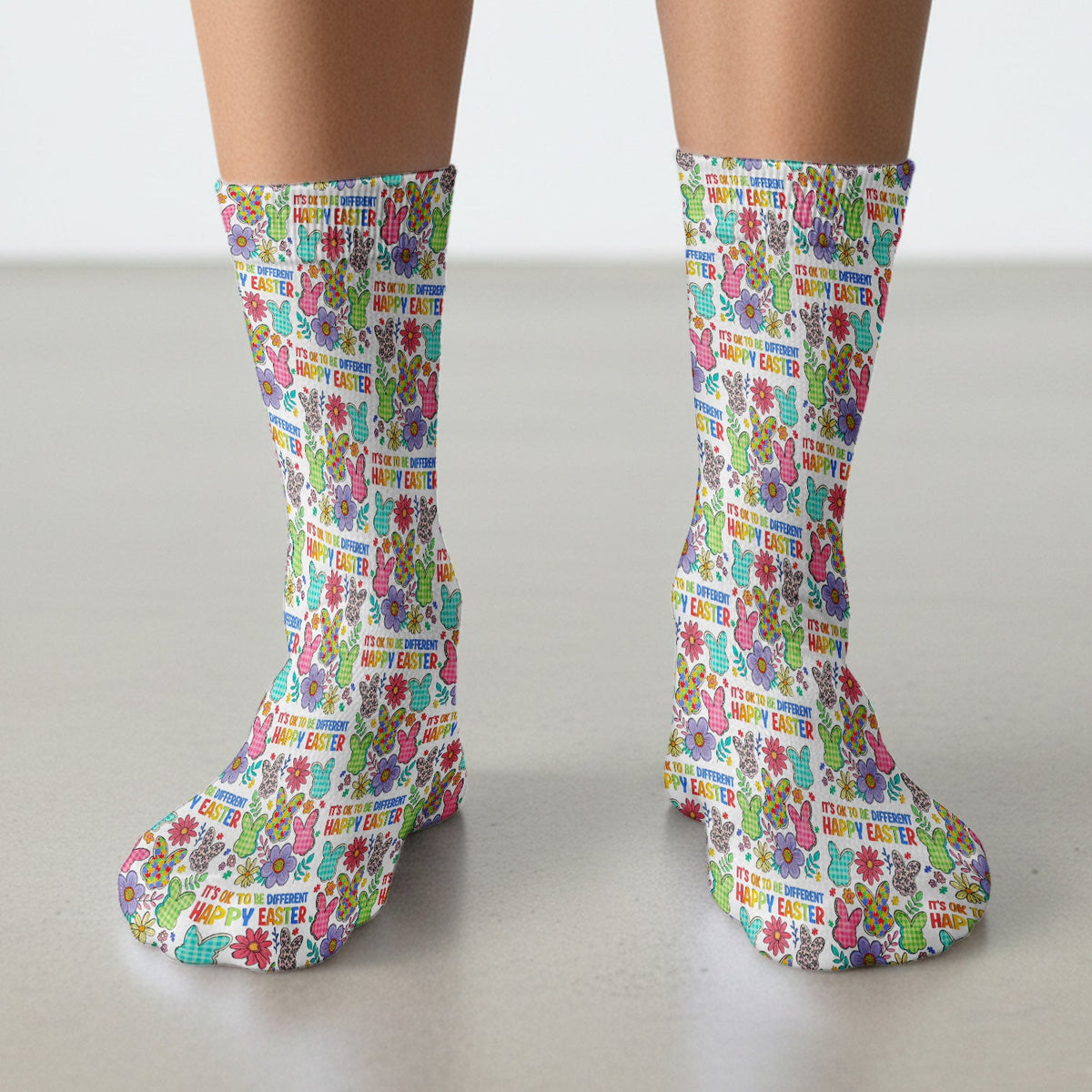 Bunny Floral Nurse Socks - Easter Gift