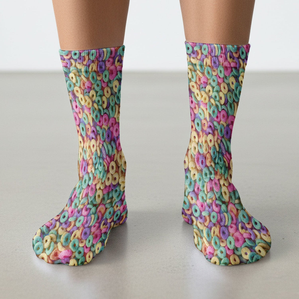 Colorful Cereal Loops Nurse Socks