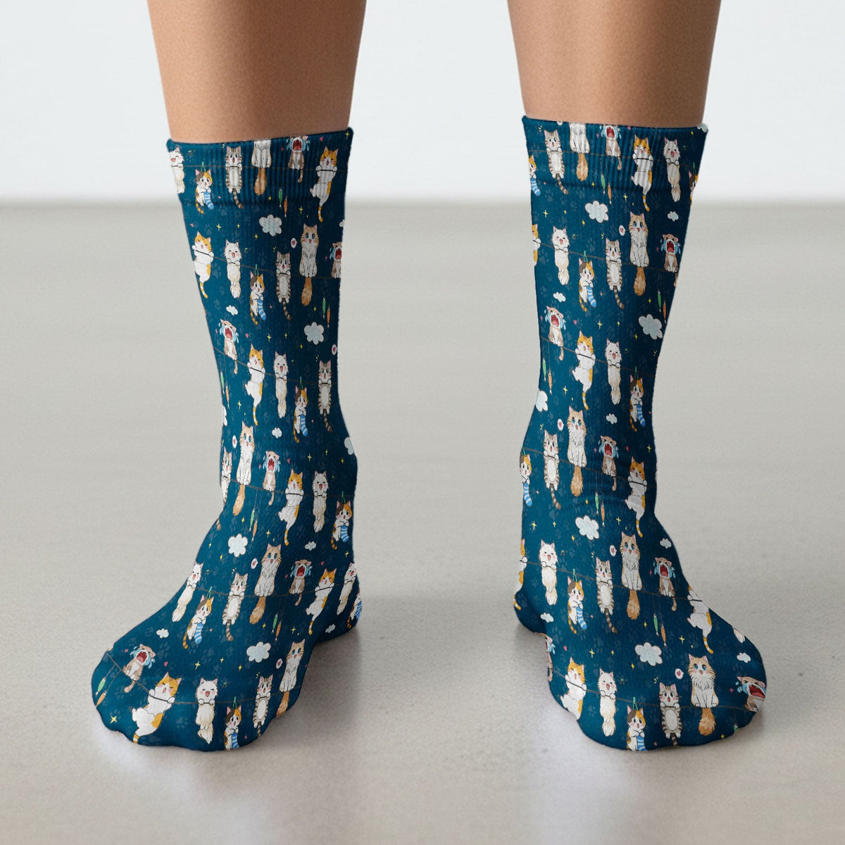 Cats With Cute Expressions Nurse Socks