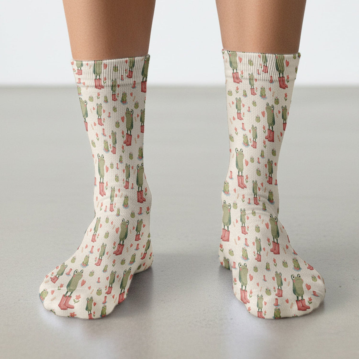 Adorable Frog Boots Heart Nurse Socks