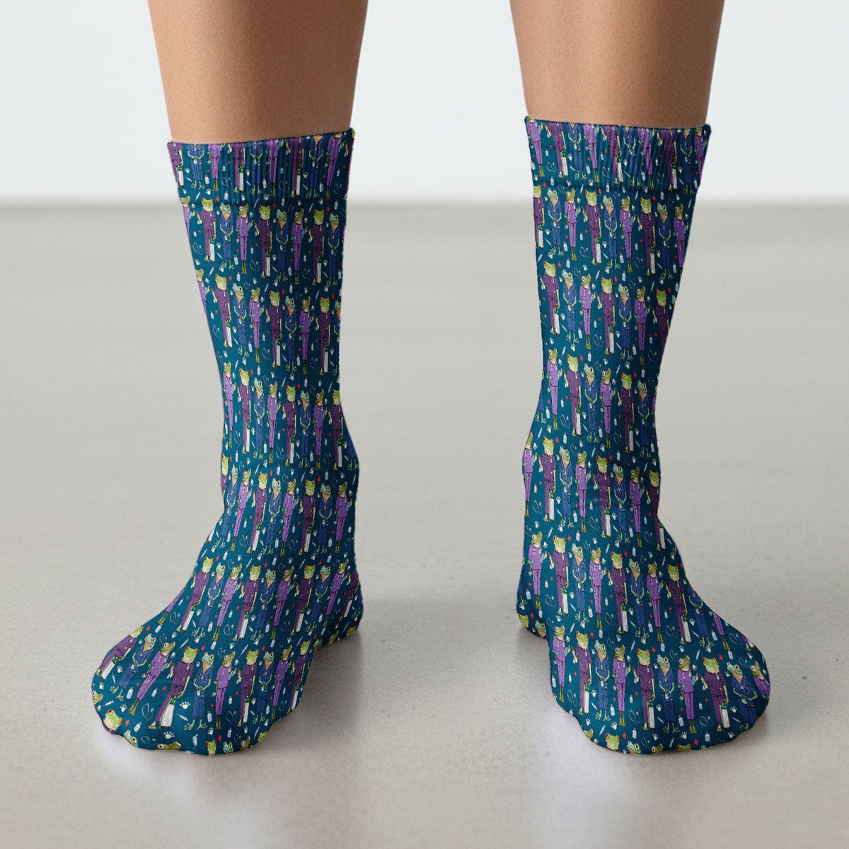 Frog Print Nurse Socks