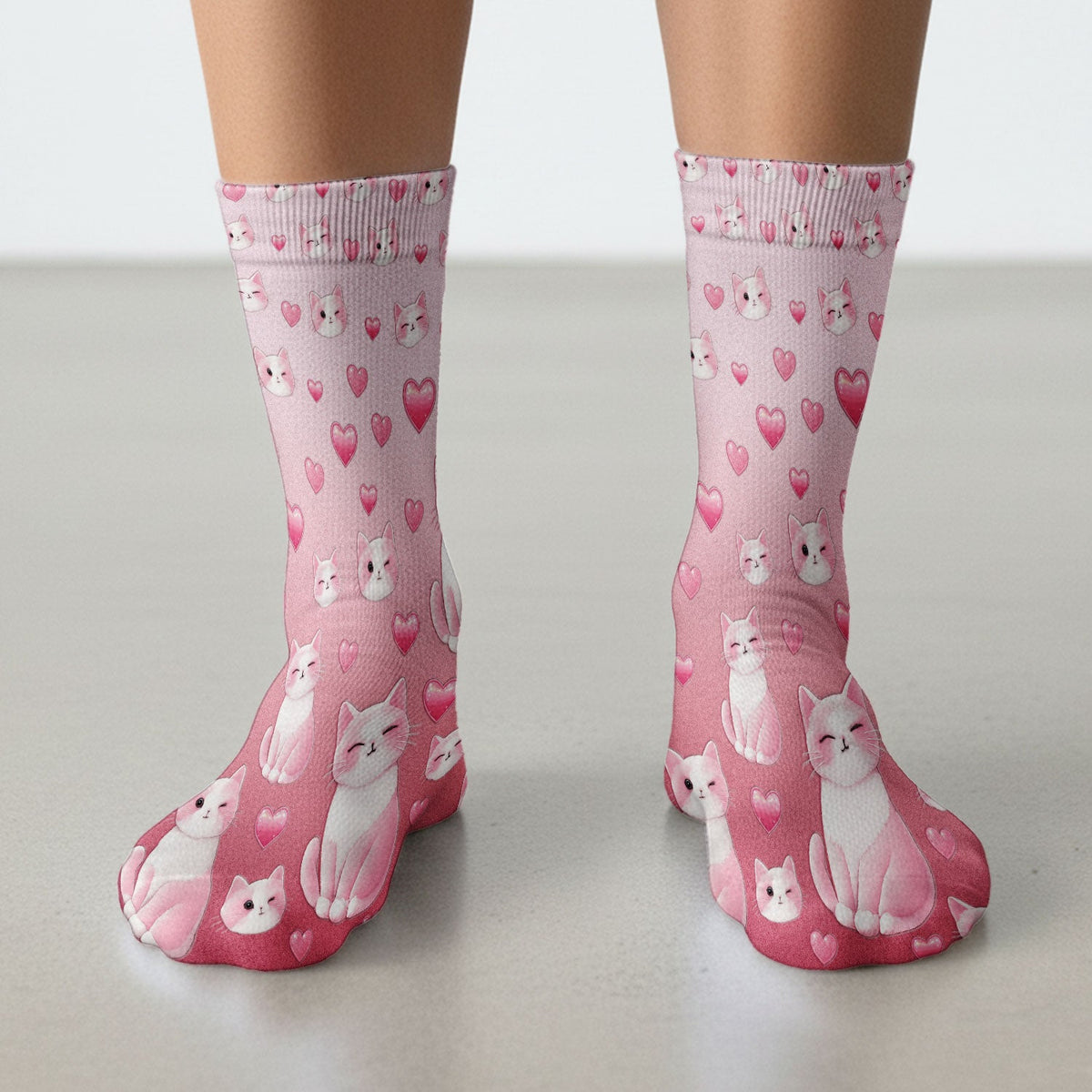 Valentine Cat Heart Nurse Socks