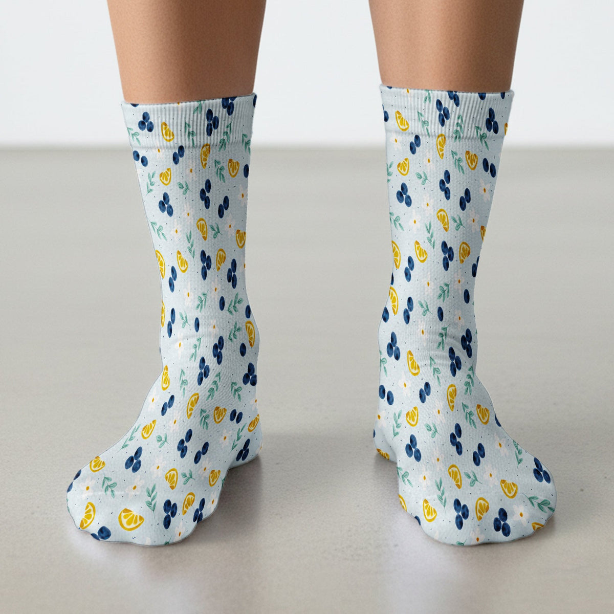 Blueberry Lemon Daisy Nurse Socks