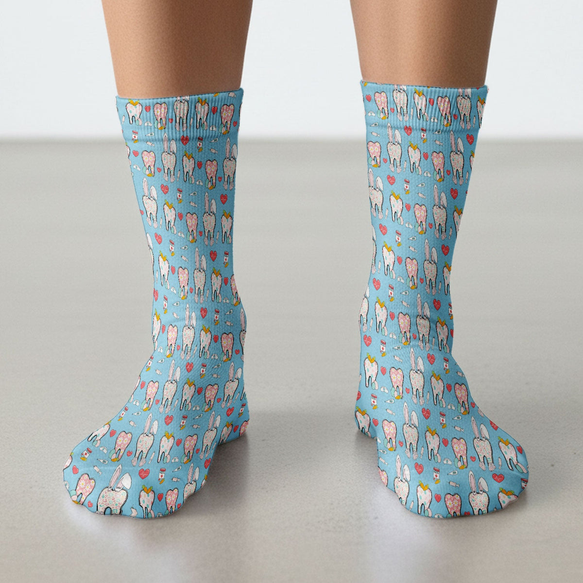 Easter Bunny Dentist Nurse Socks