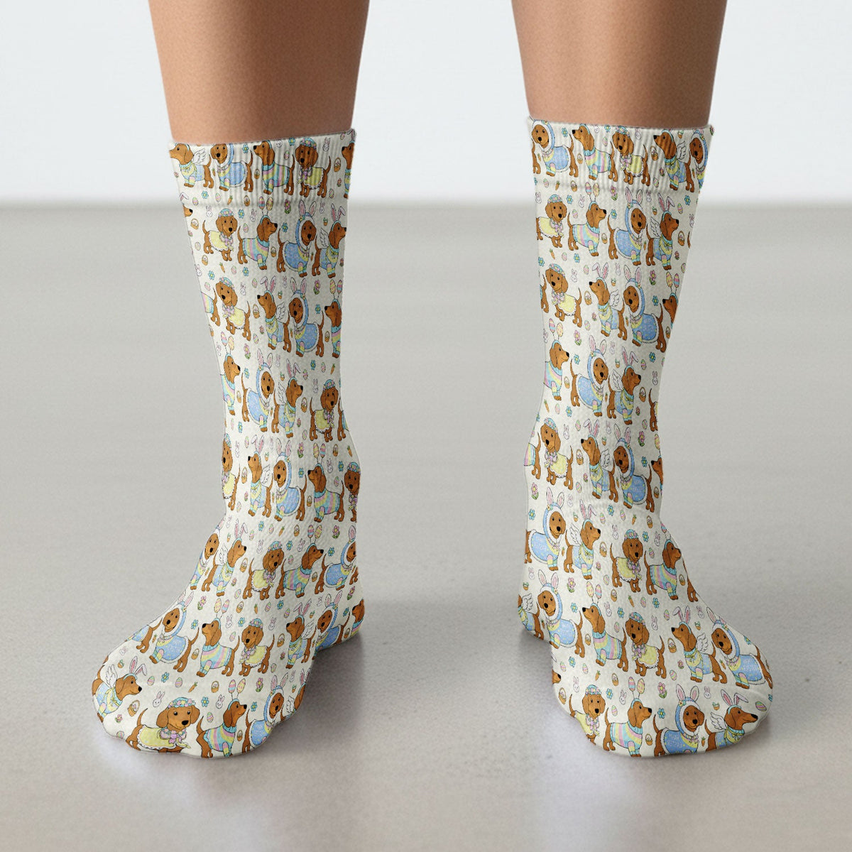 Dachshund Bunny Nurse Socks - Easter Gift