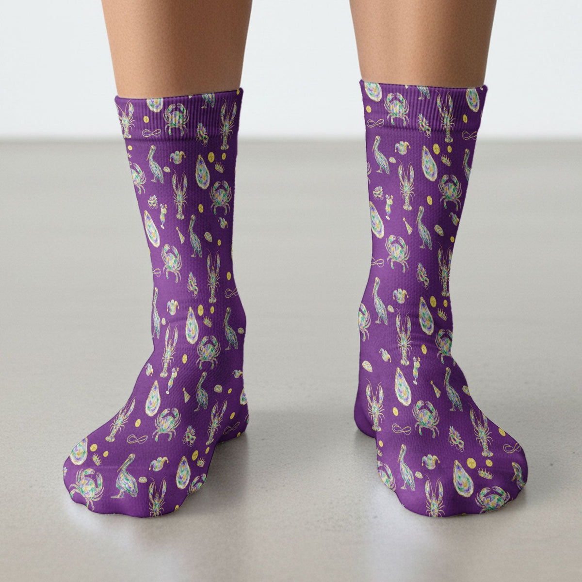 Mardi Gras Seafood Nurse Socks