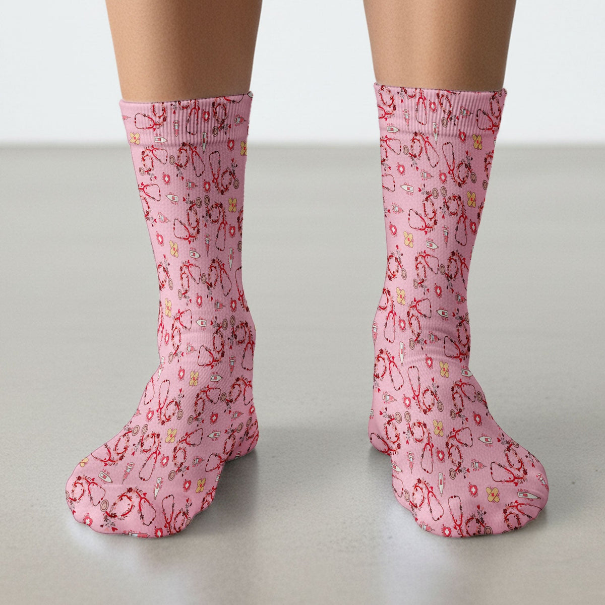 Heart Stethoscope Nurse Socks