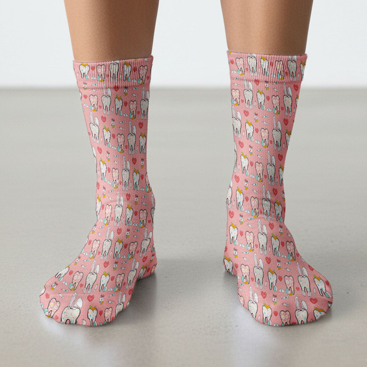 Easter Bunny Dentist Nurse Socks