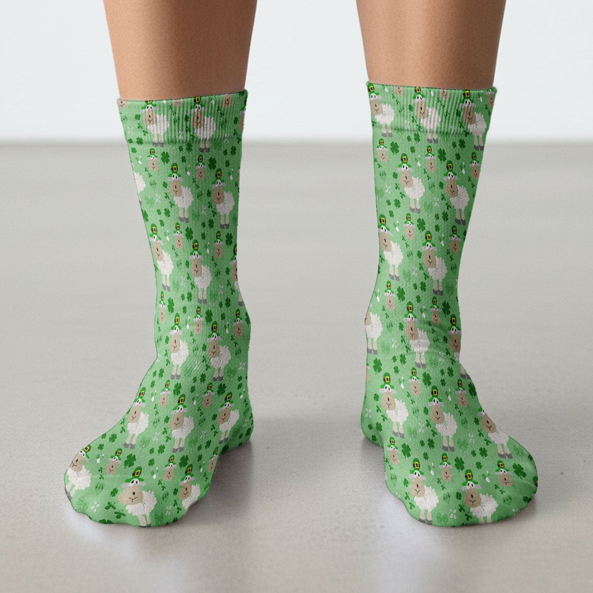 Sheep Shamrock Nurse Socks - St Patricks Day Gift