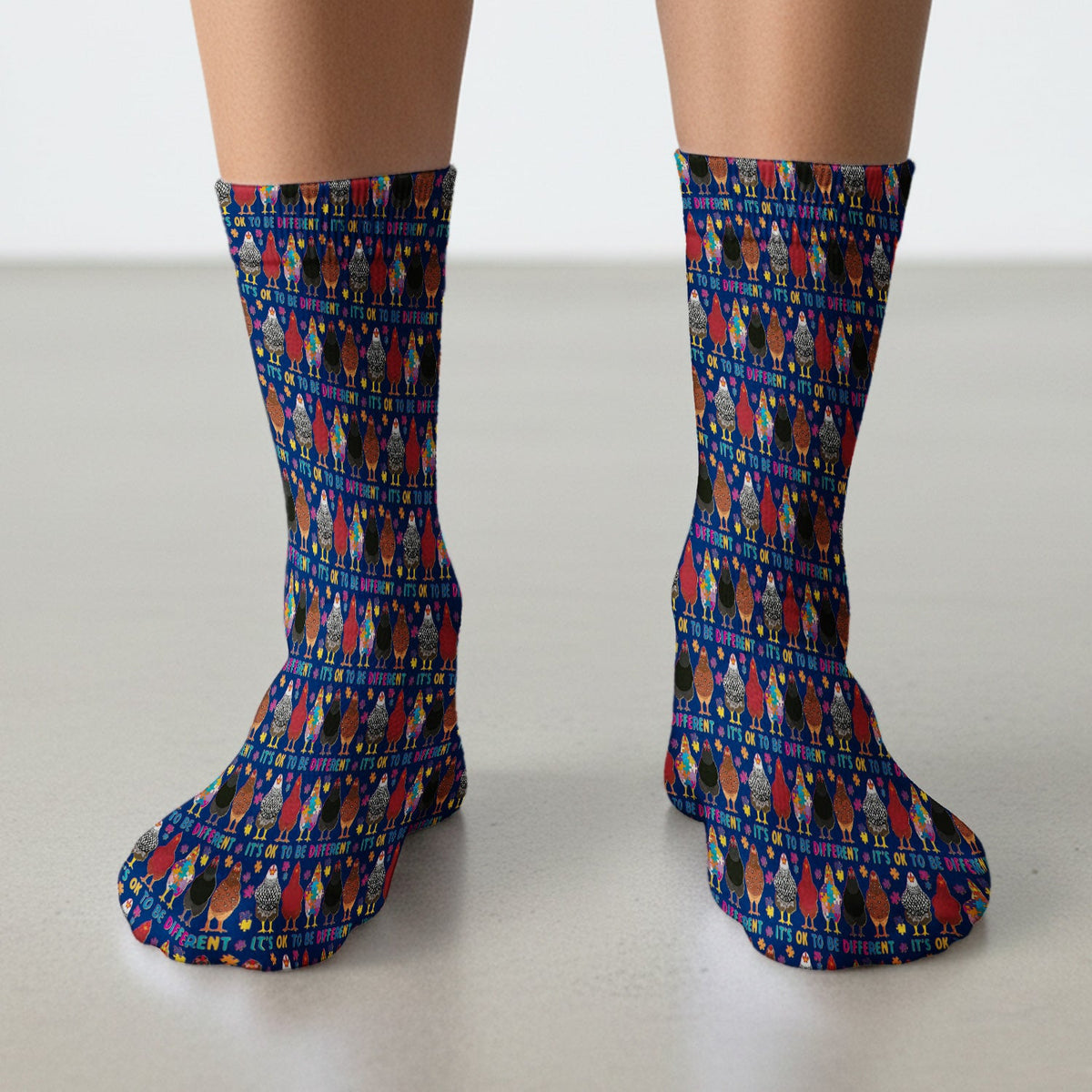 Autism Chicken It's OK To Be Different Nurse Socks