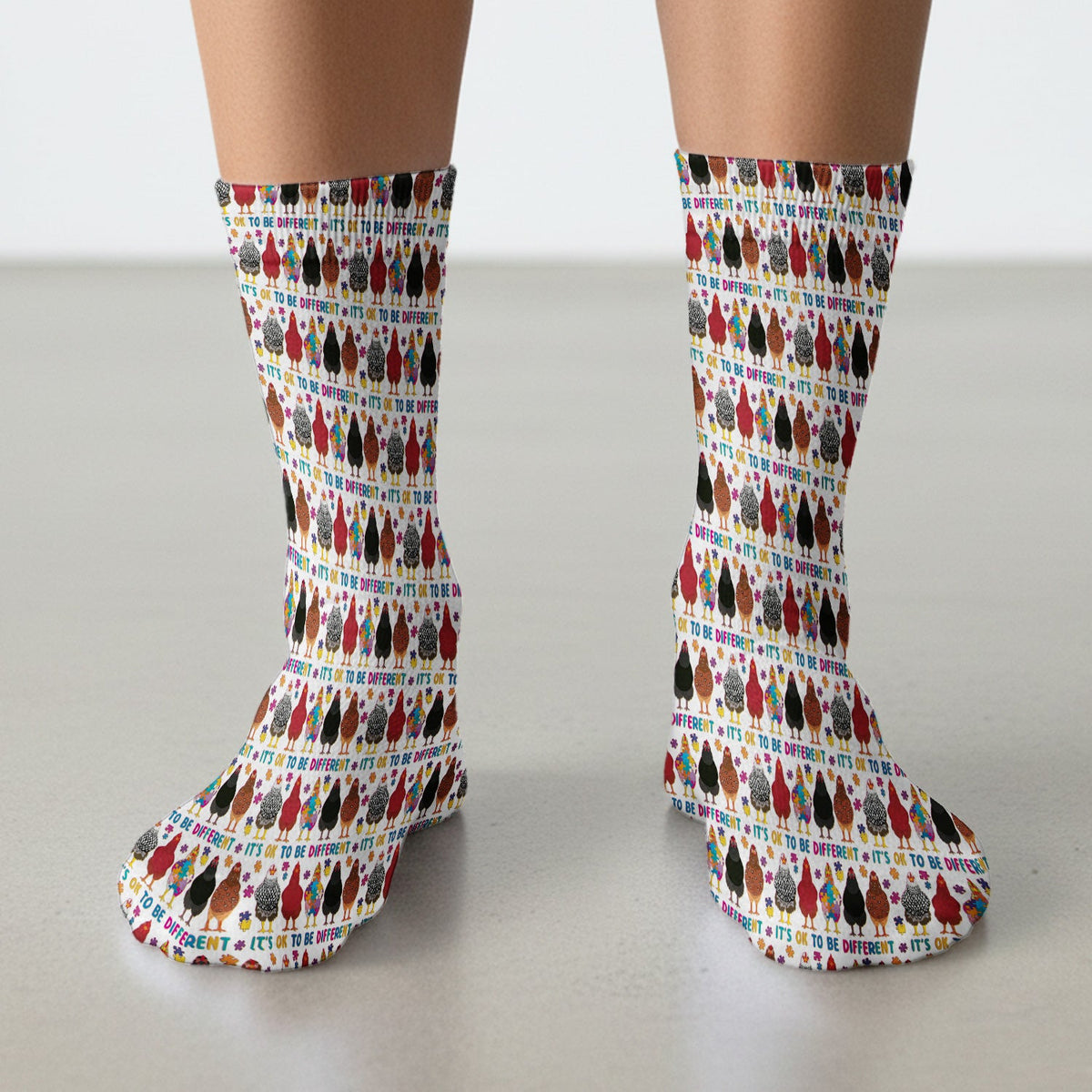 Autism Chicken It's OK To Be Different Nurse Socks
