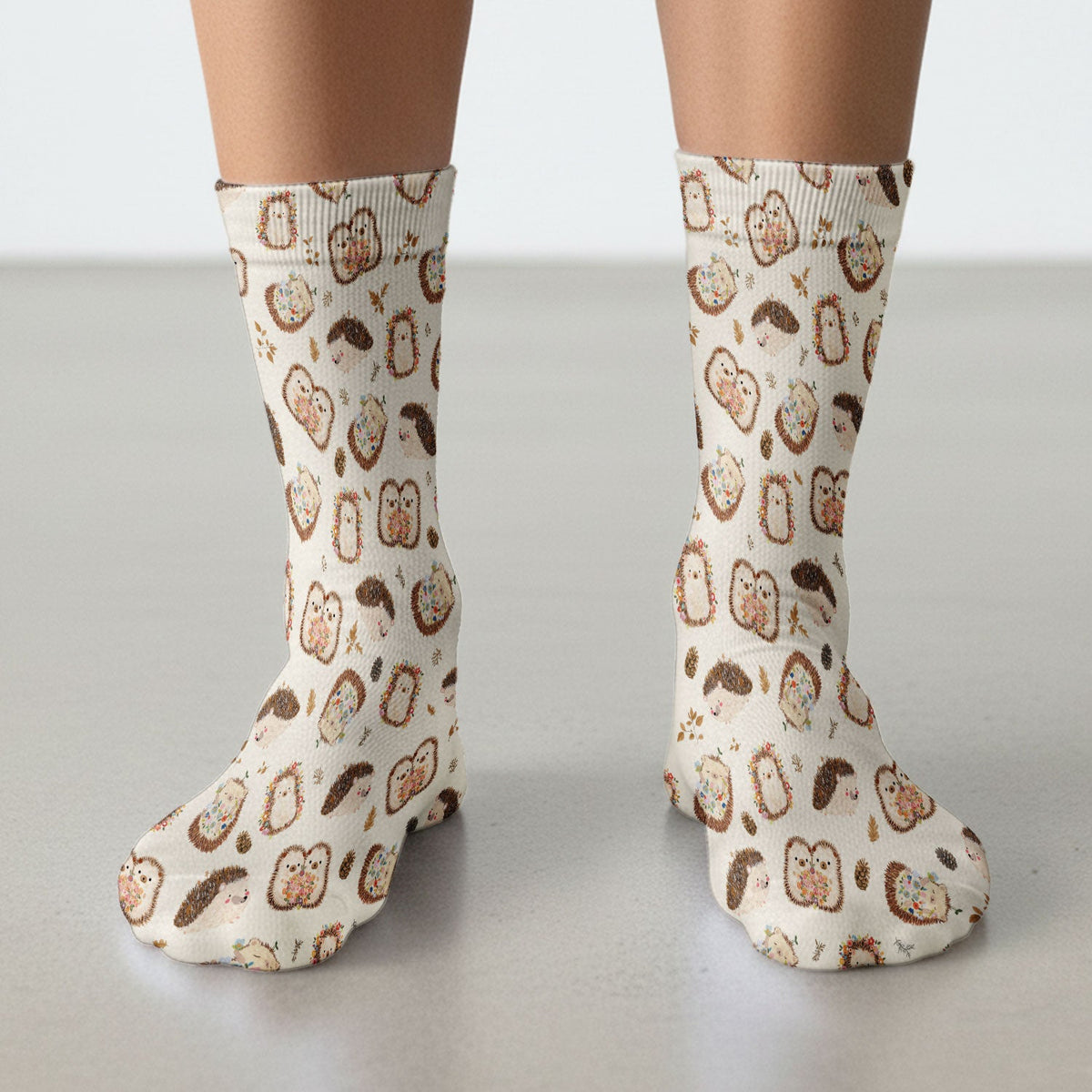 Hedgehog Floral Nurse Socks
