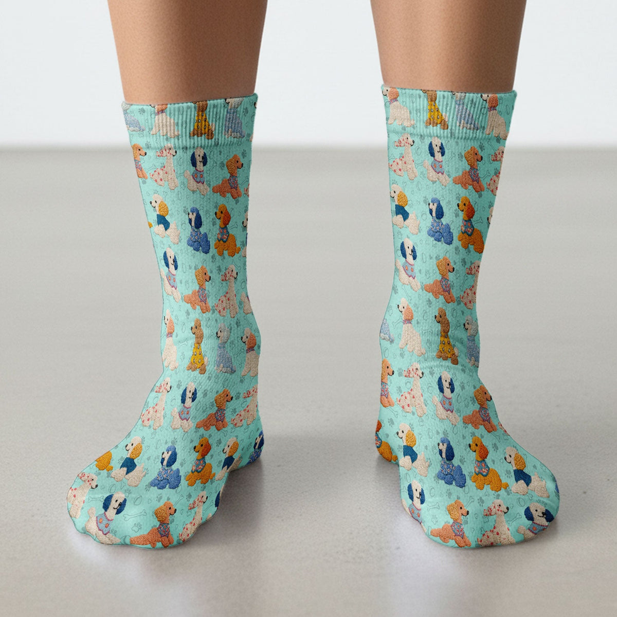 Colorful Poodle Nurse Socks