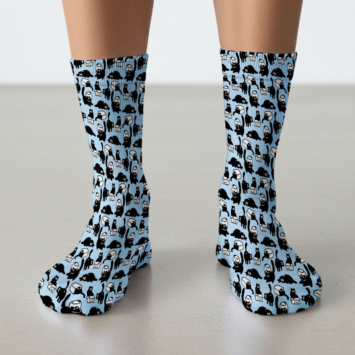 Dark Playful Cat Nurse Socks