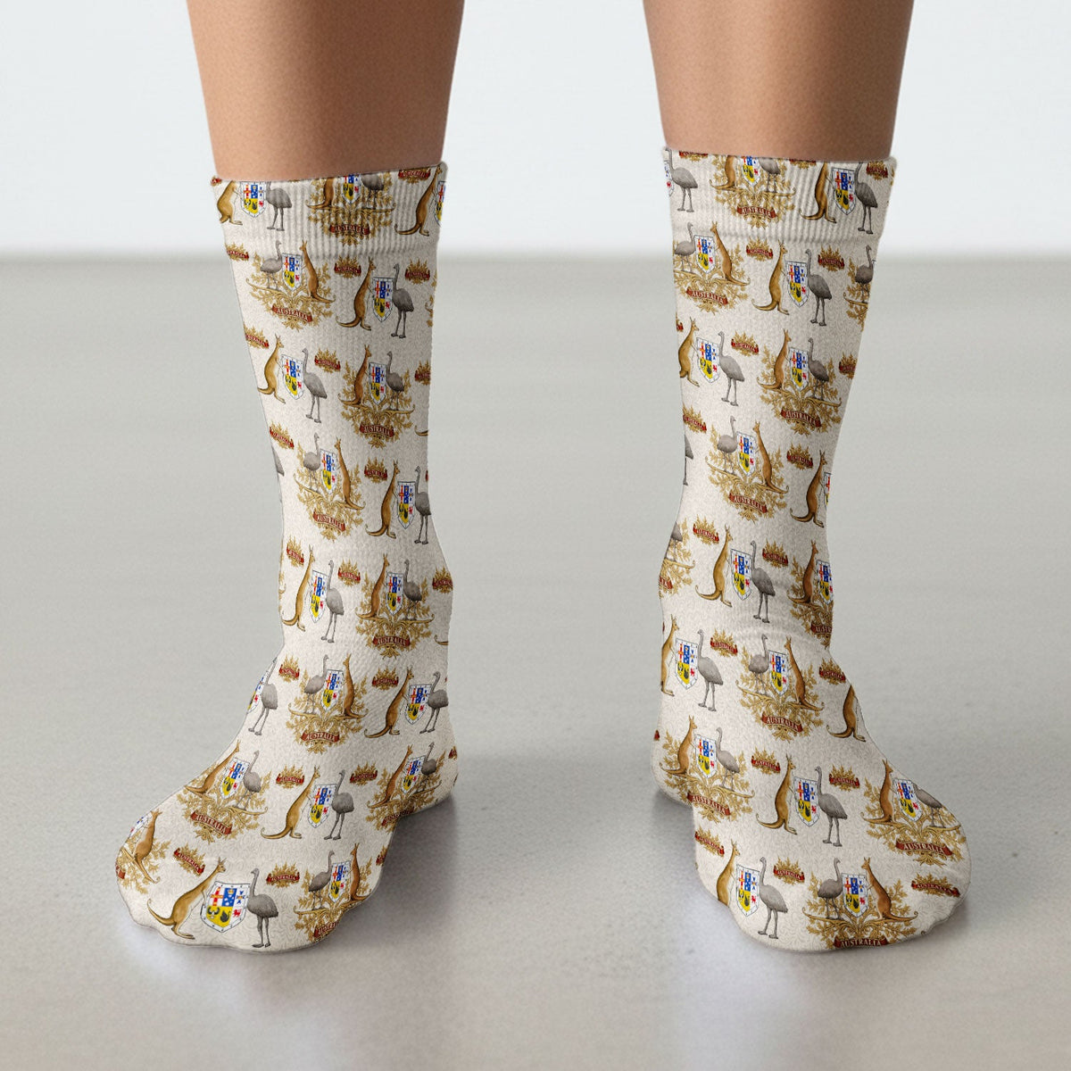 Australian Kangaroo Emu Crest Nurse Socks