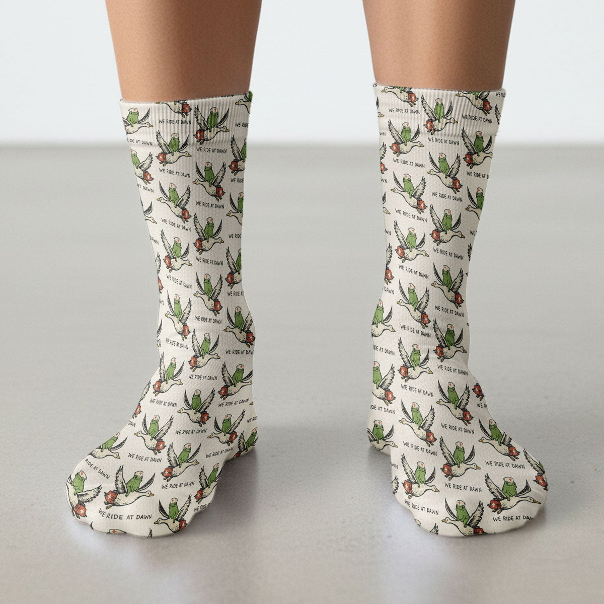 Frog Riding Goose Nurse Socks