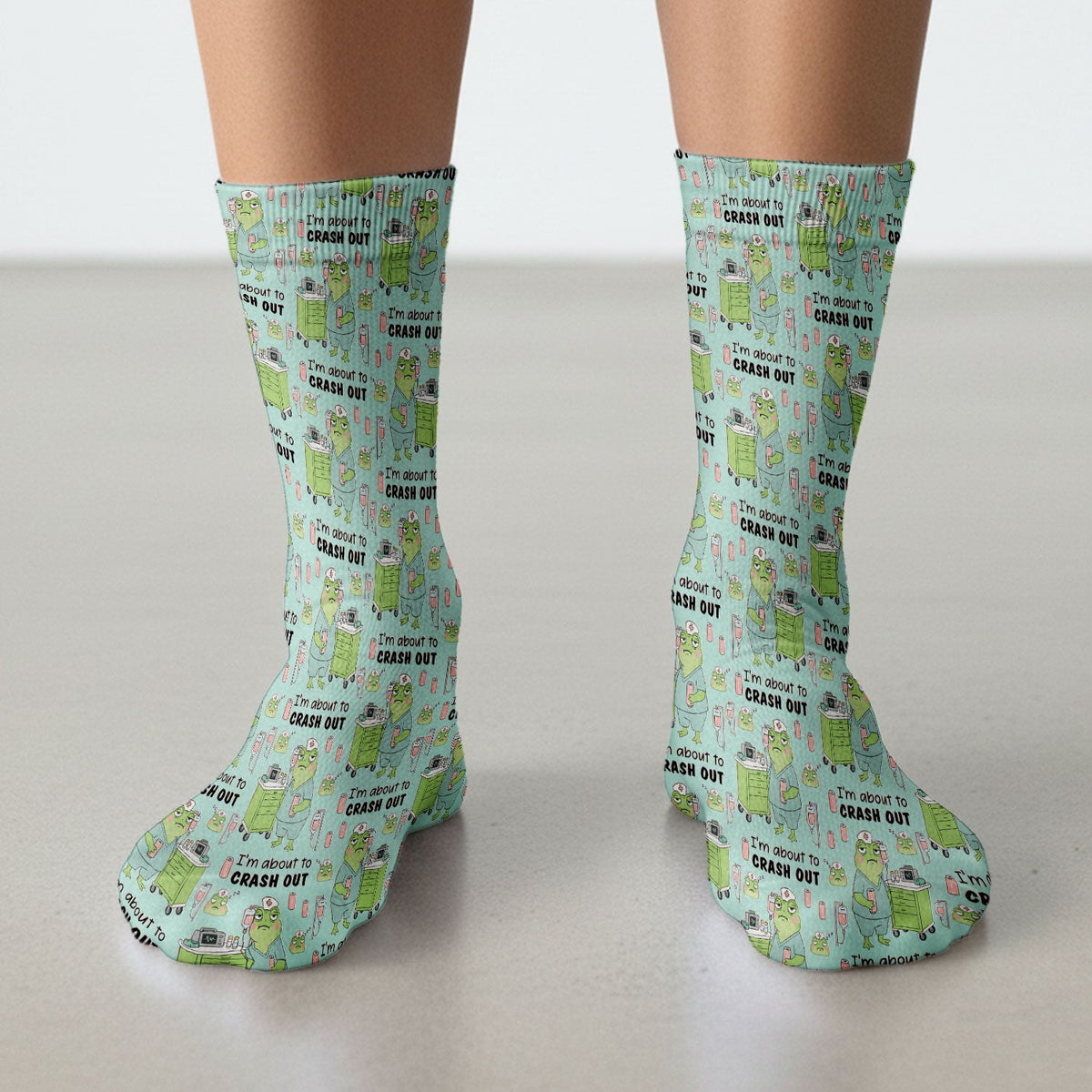 Crash Out Frog Nurse Socks