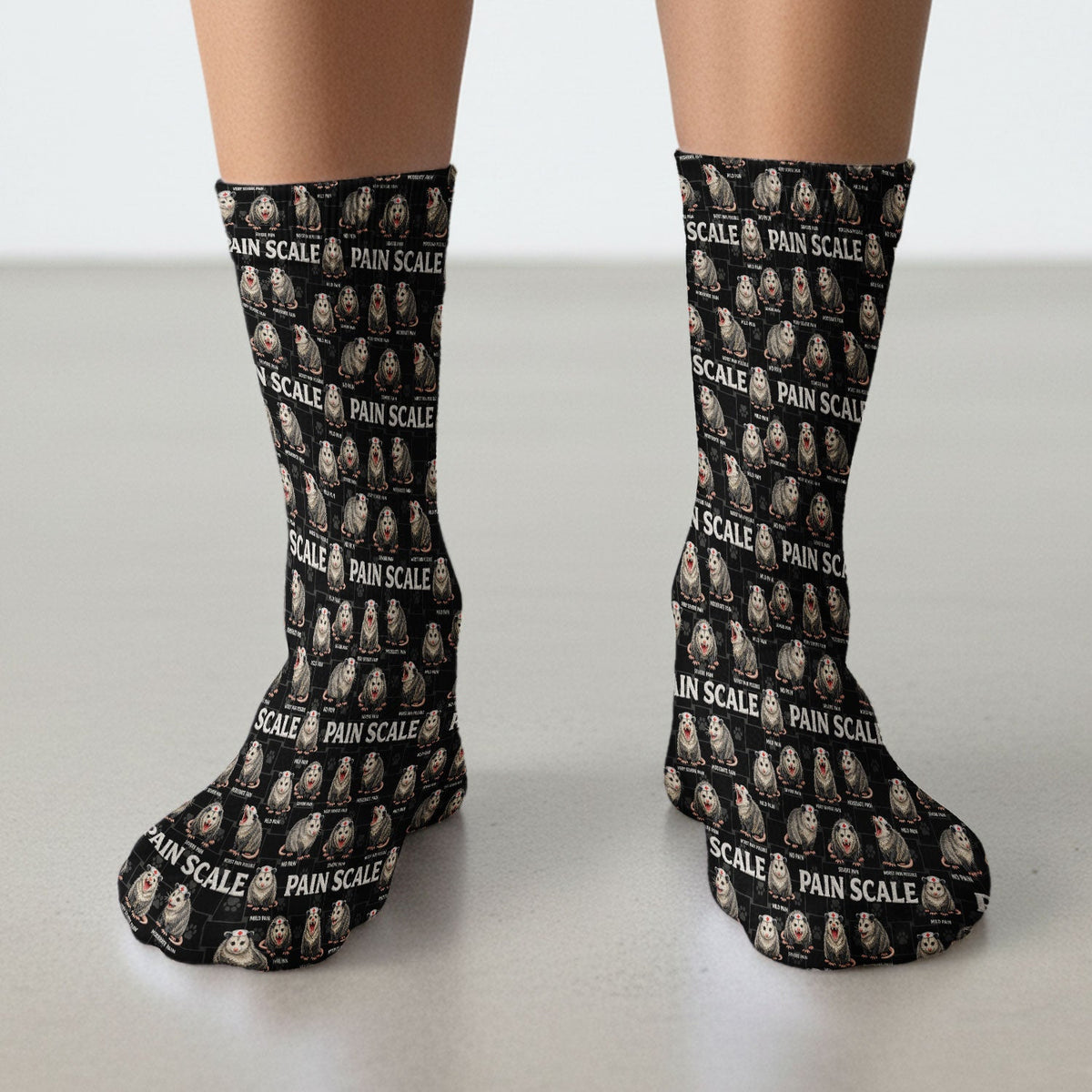 Edgy Possum Pain Scale Nurse Socks