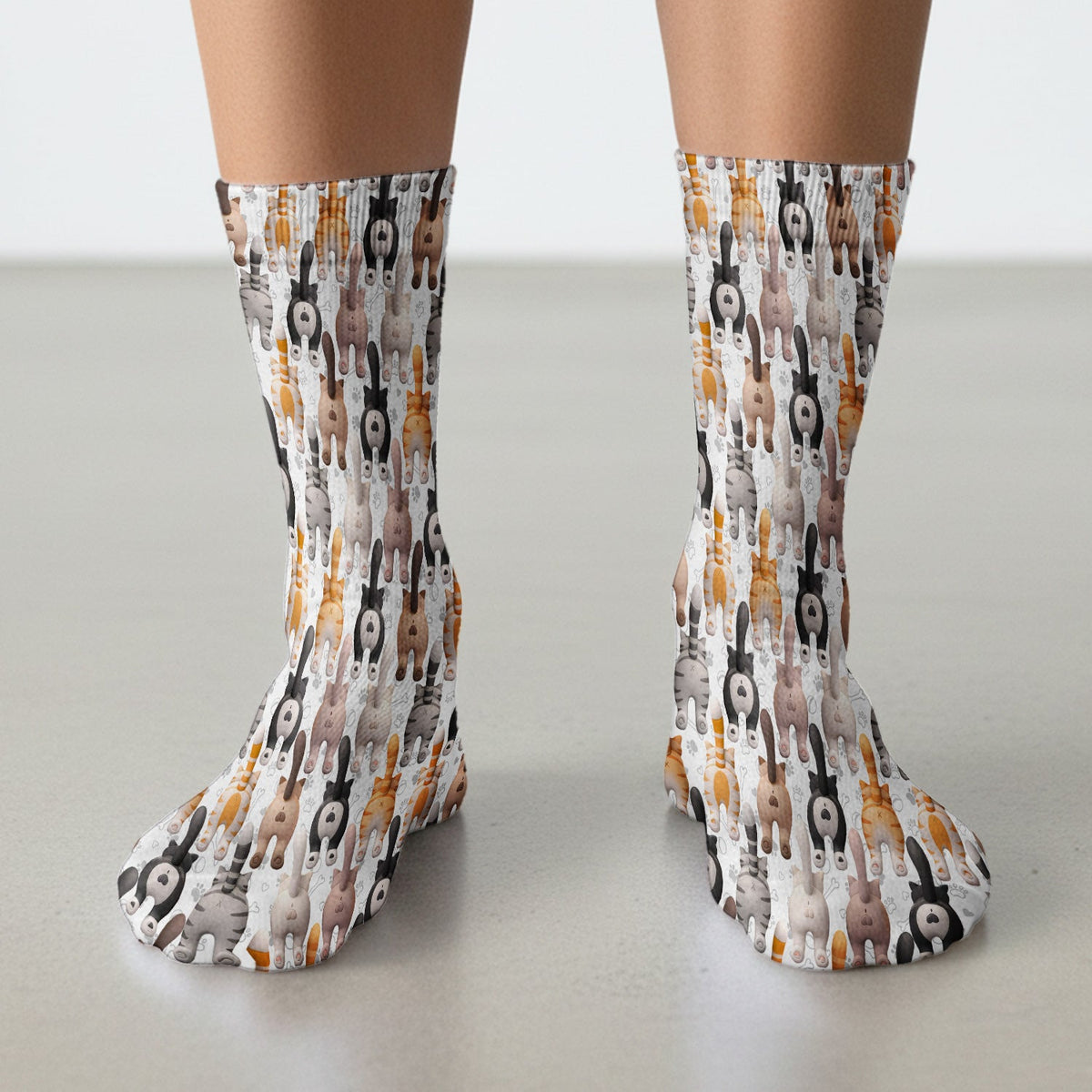 Cat Butt Paw Print Nurse Socks