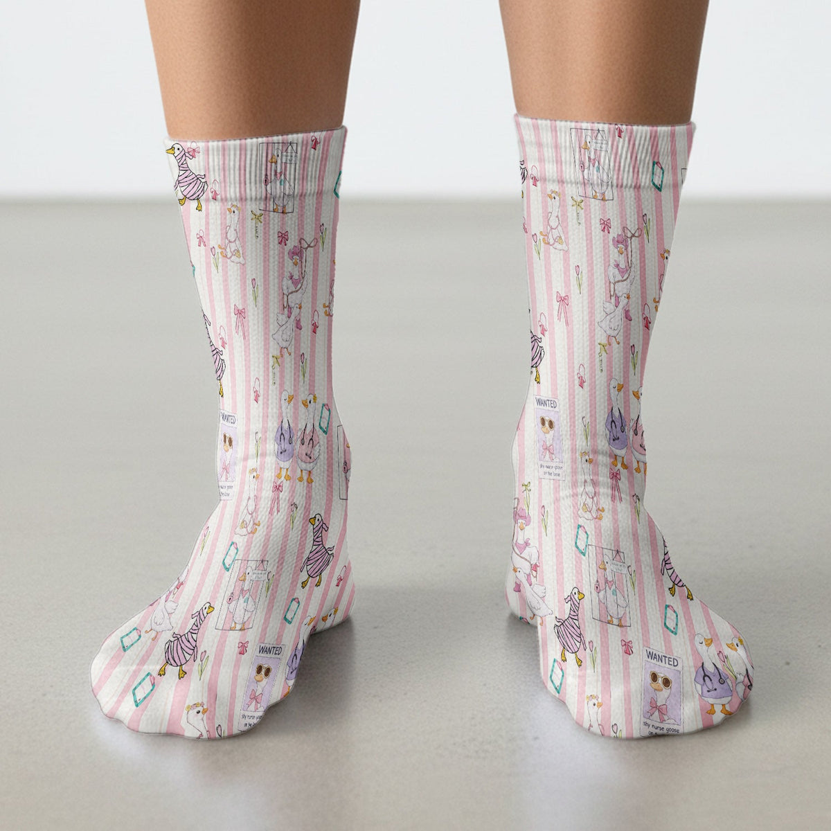 Duck Stripe Nurse Socks