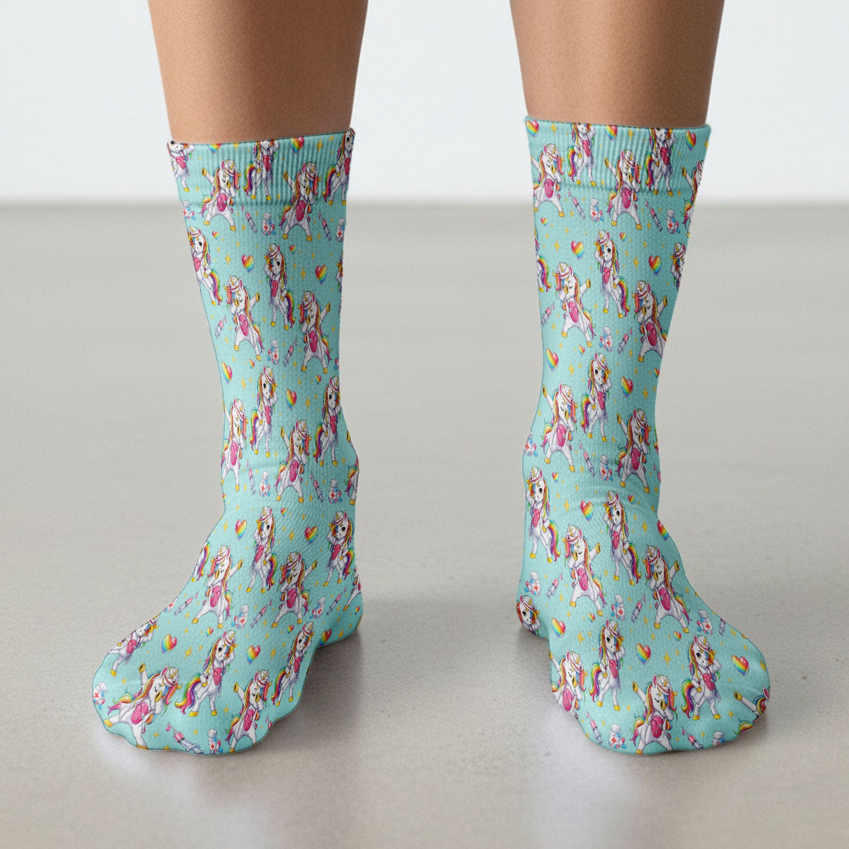 Nurse Unicorn Rainbow Socks