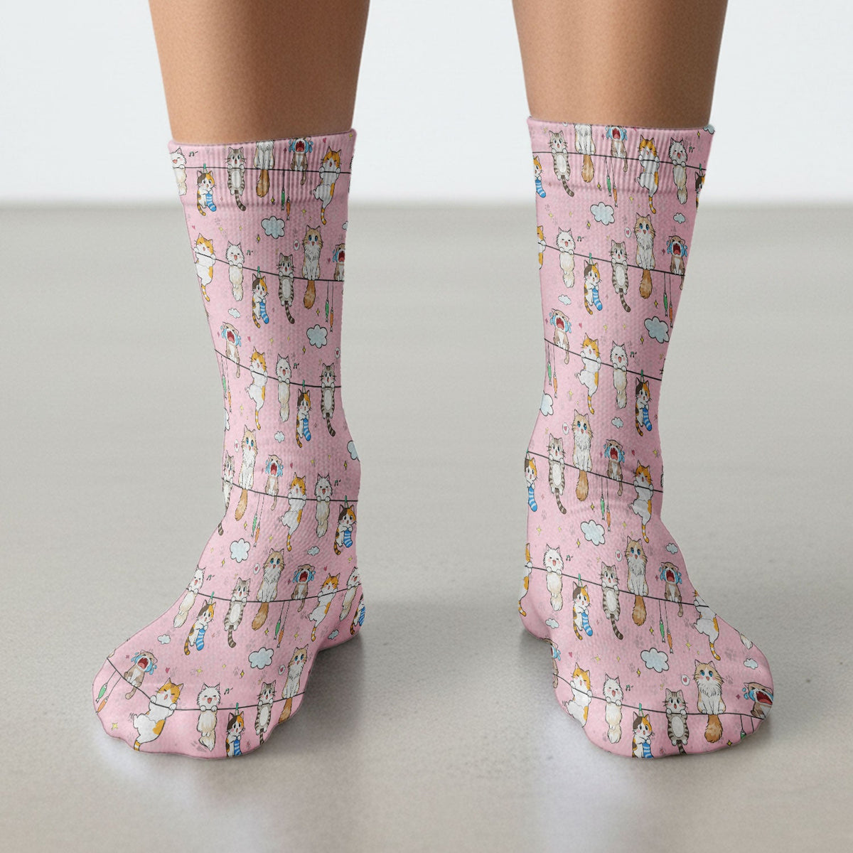 Cats With Cute Expressions Nurse Socks