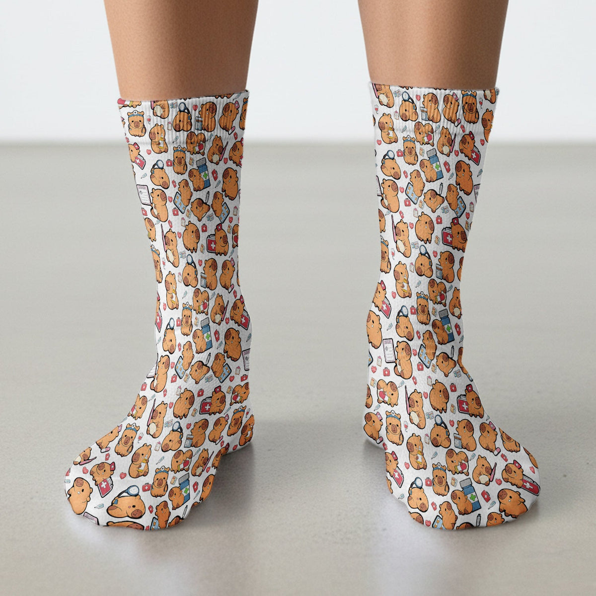 Capybara Stethoscope Medical Tools Nurse Socks