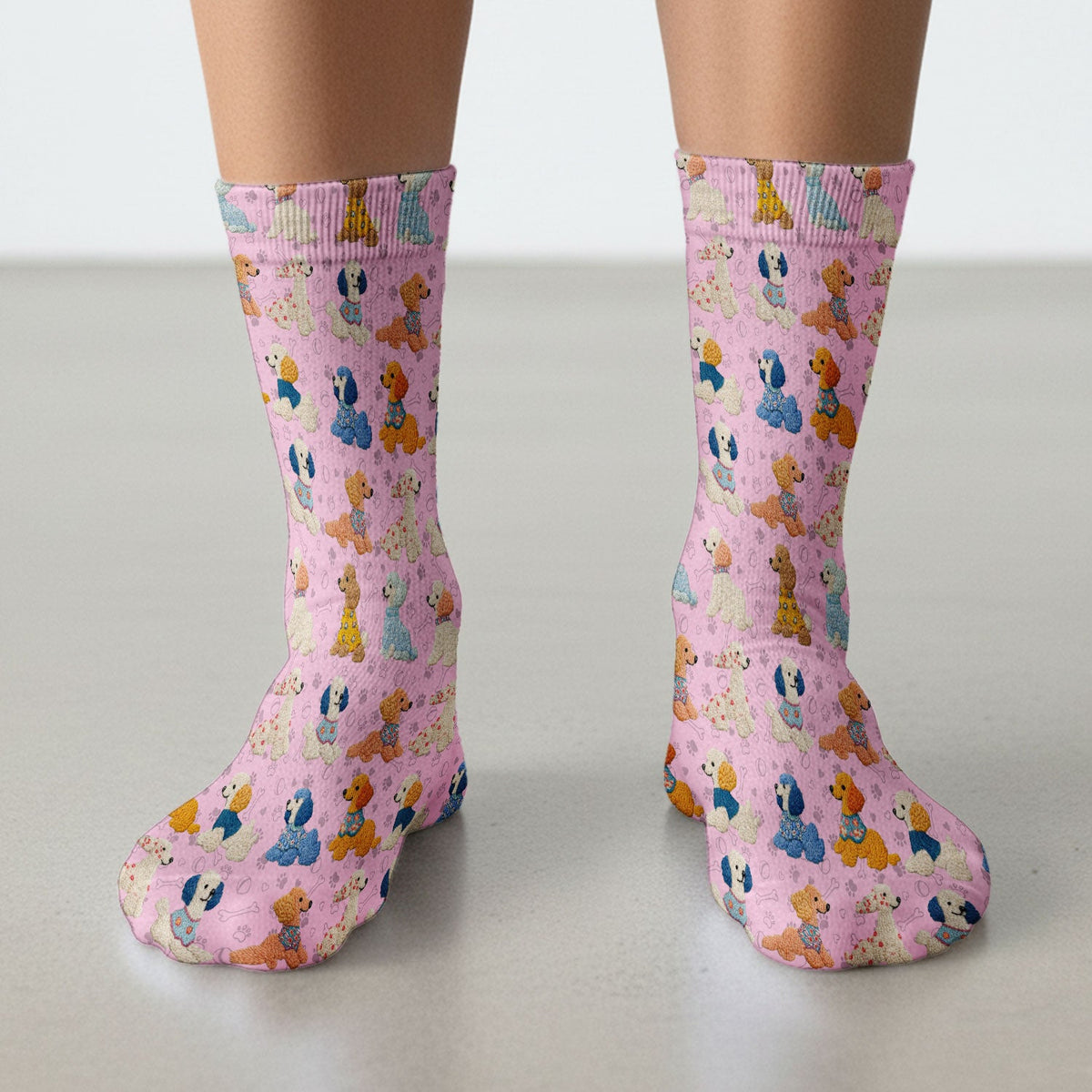Colorful Poodle Nurse Socks