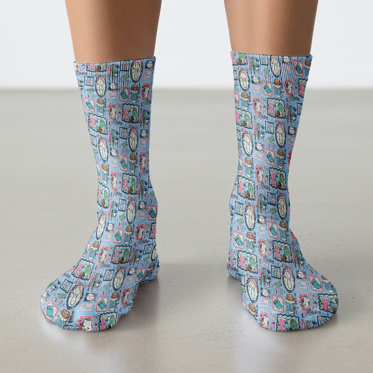 Stethoscope Syringe Frame Nurse Socks