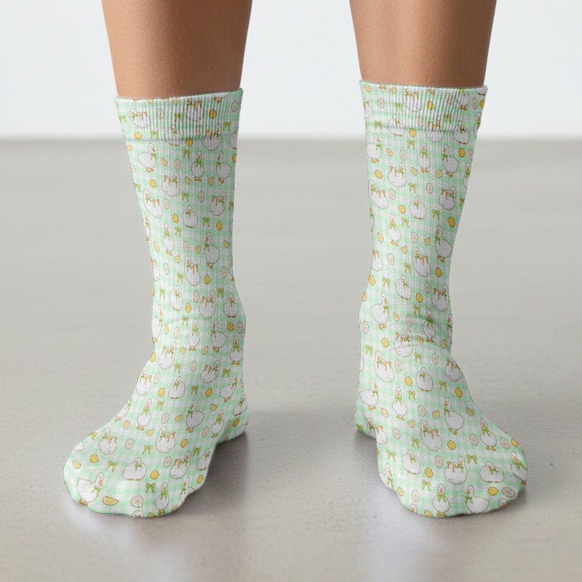 Adorable Ducks Lemon Daisy Nurse Socks