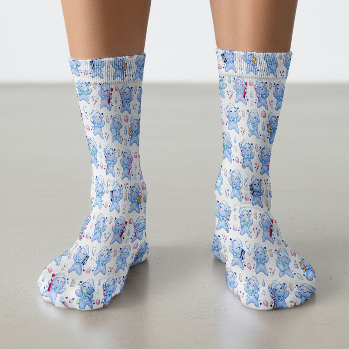 Dental Tooth Character Nurse Socks