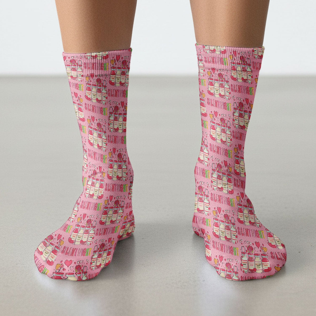 Valentine Silent Night Love Nurse Socks