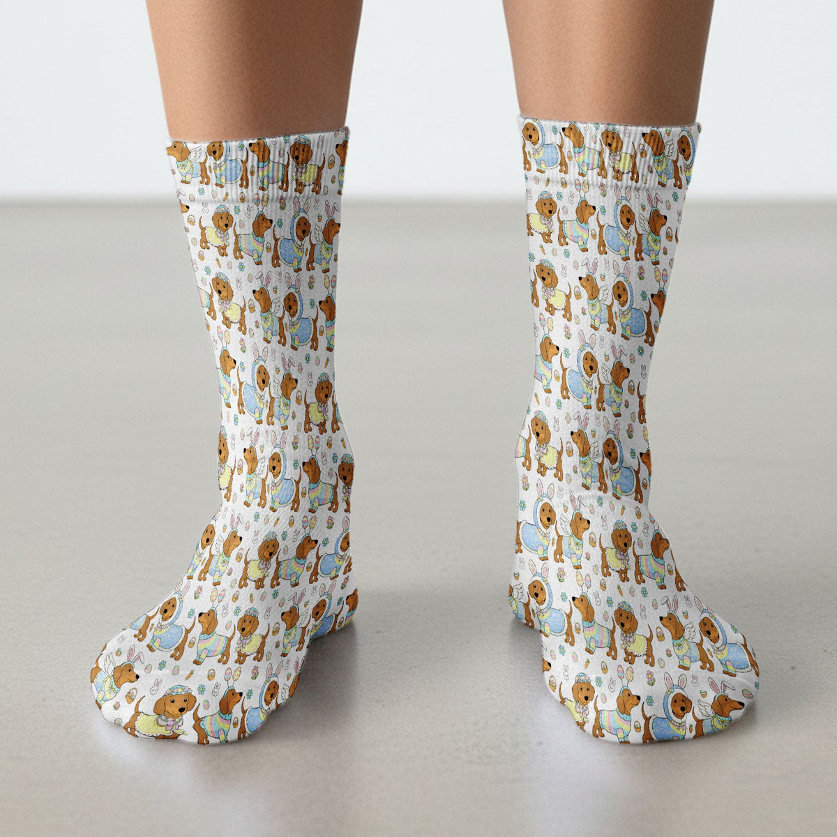 Dachshund Bunny Nurse Socks - Easter Gift