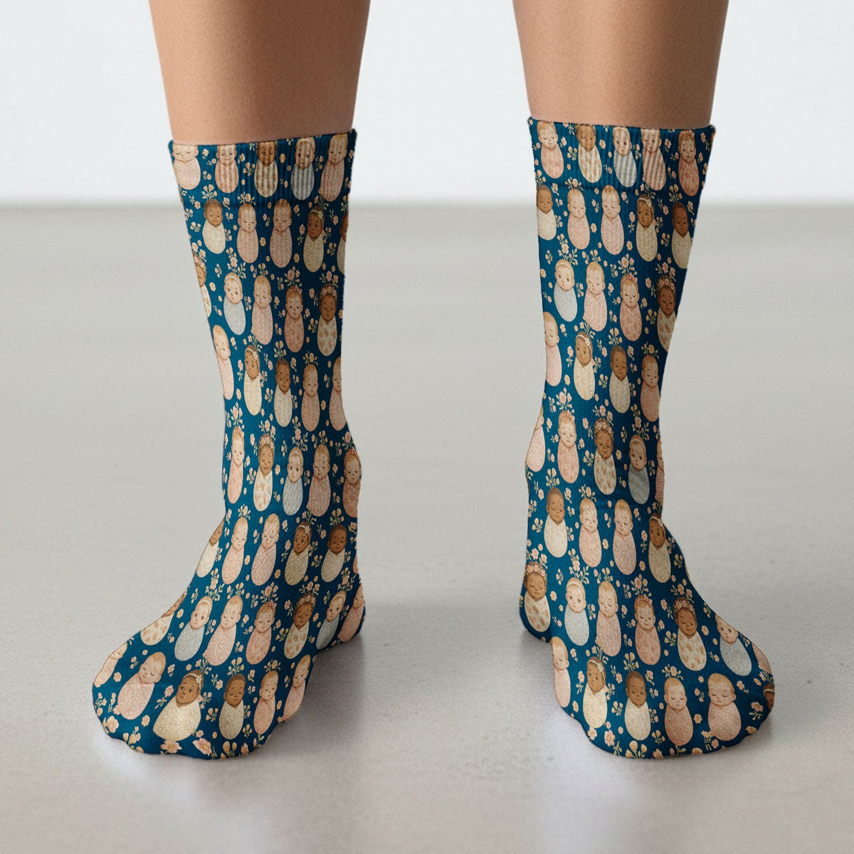 Sweet Newborn Baby Floral Nurse Socks