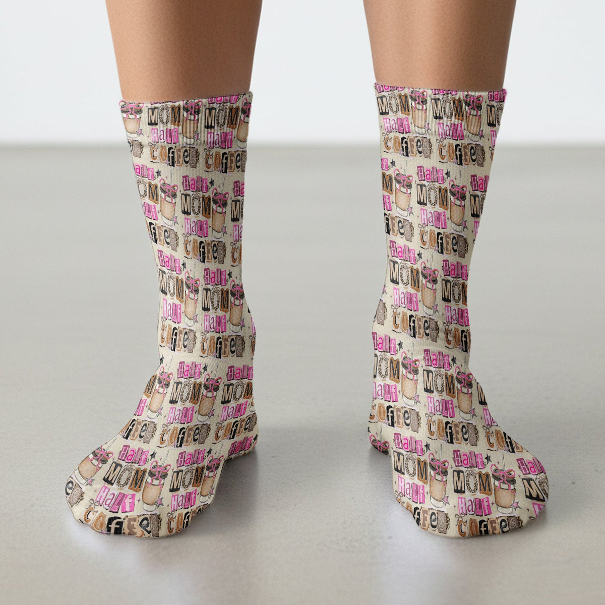 Half Mom Half Coffee Nurse Socks
