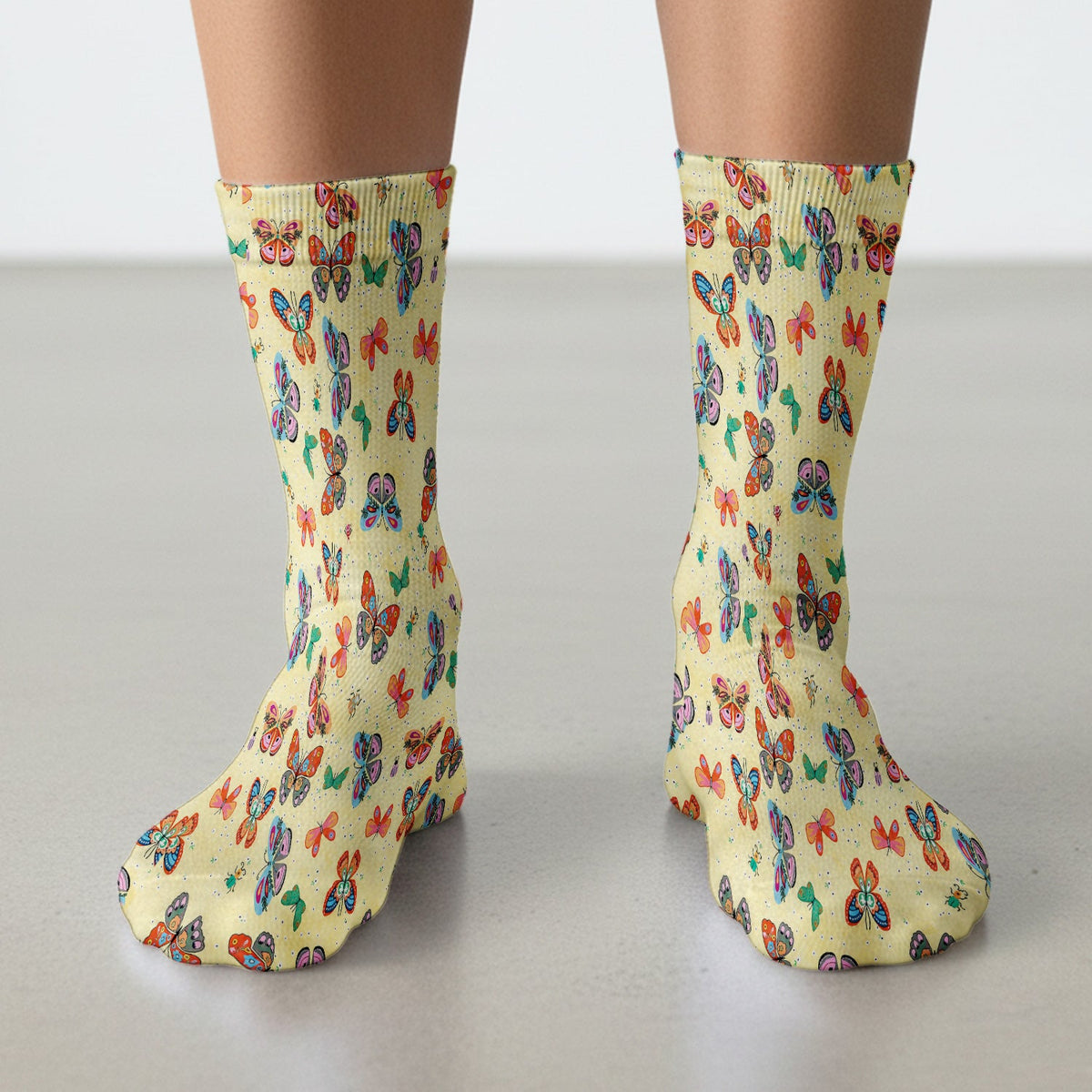 Colorful Butterfly Garden Nurse Socks