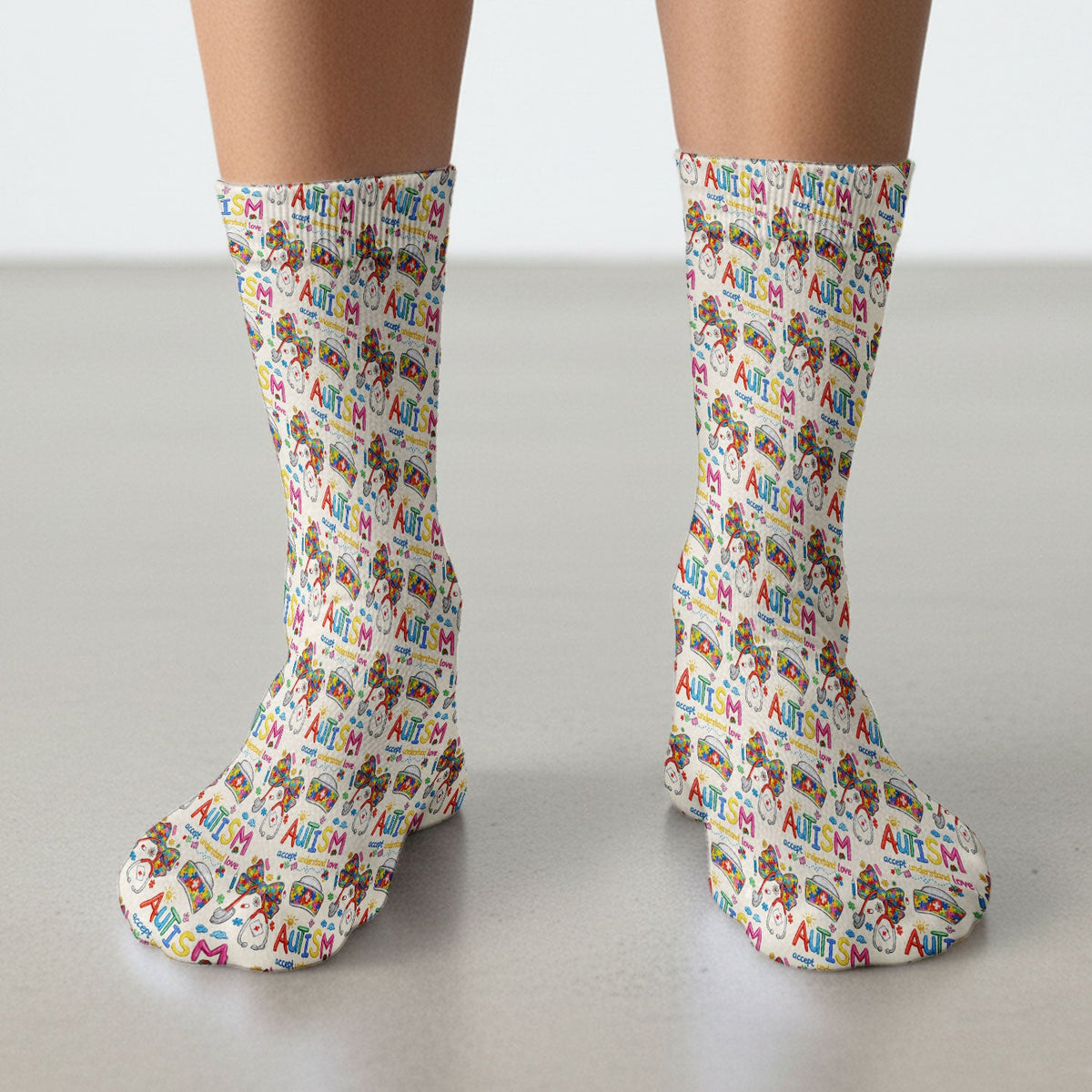 Autism Awareness Accept Understand Love Nurse Socks