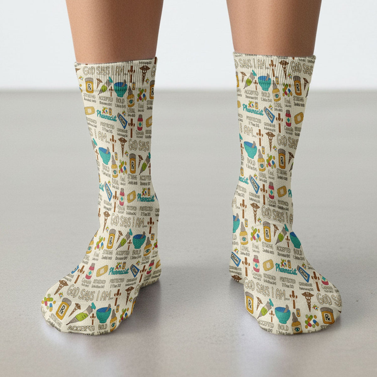 God Says I Am Pharmacist Nurse Socks