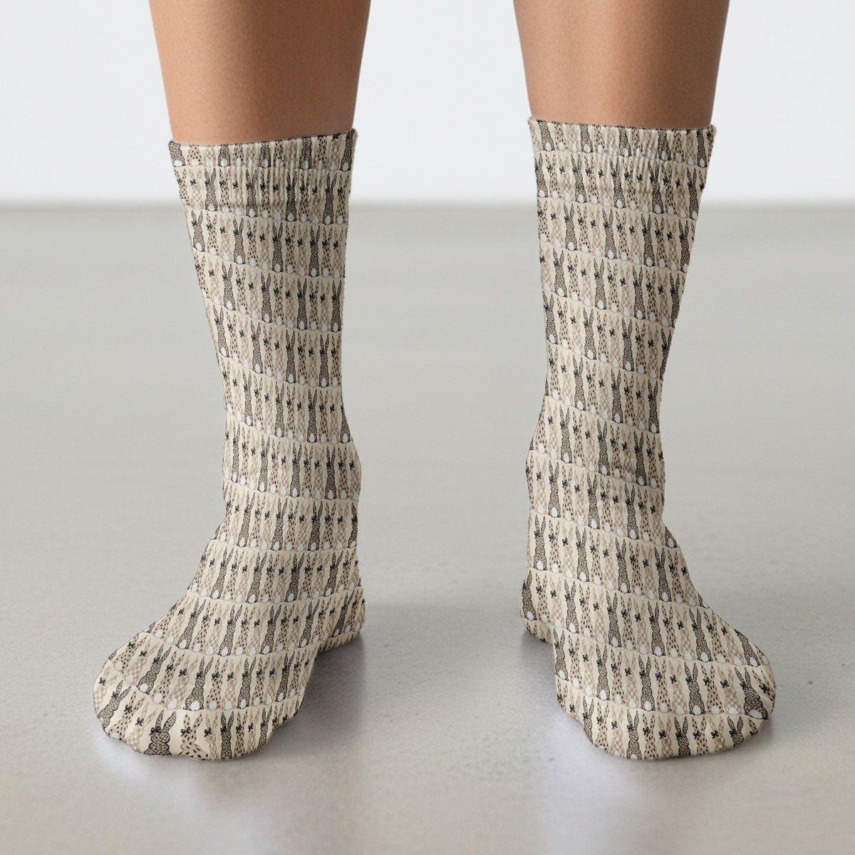 Vintage Bunny Beige Nurse Socks
