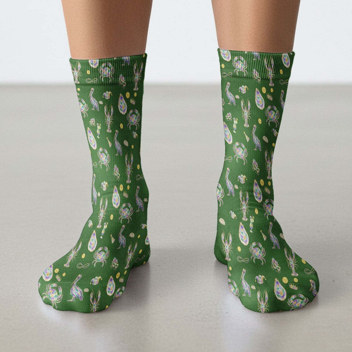 Mardi Gras Seafood Nurse Socks