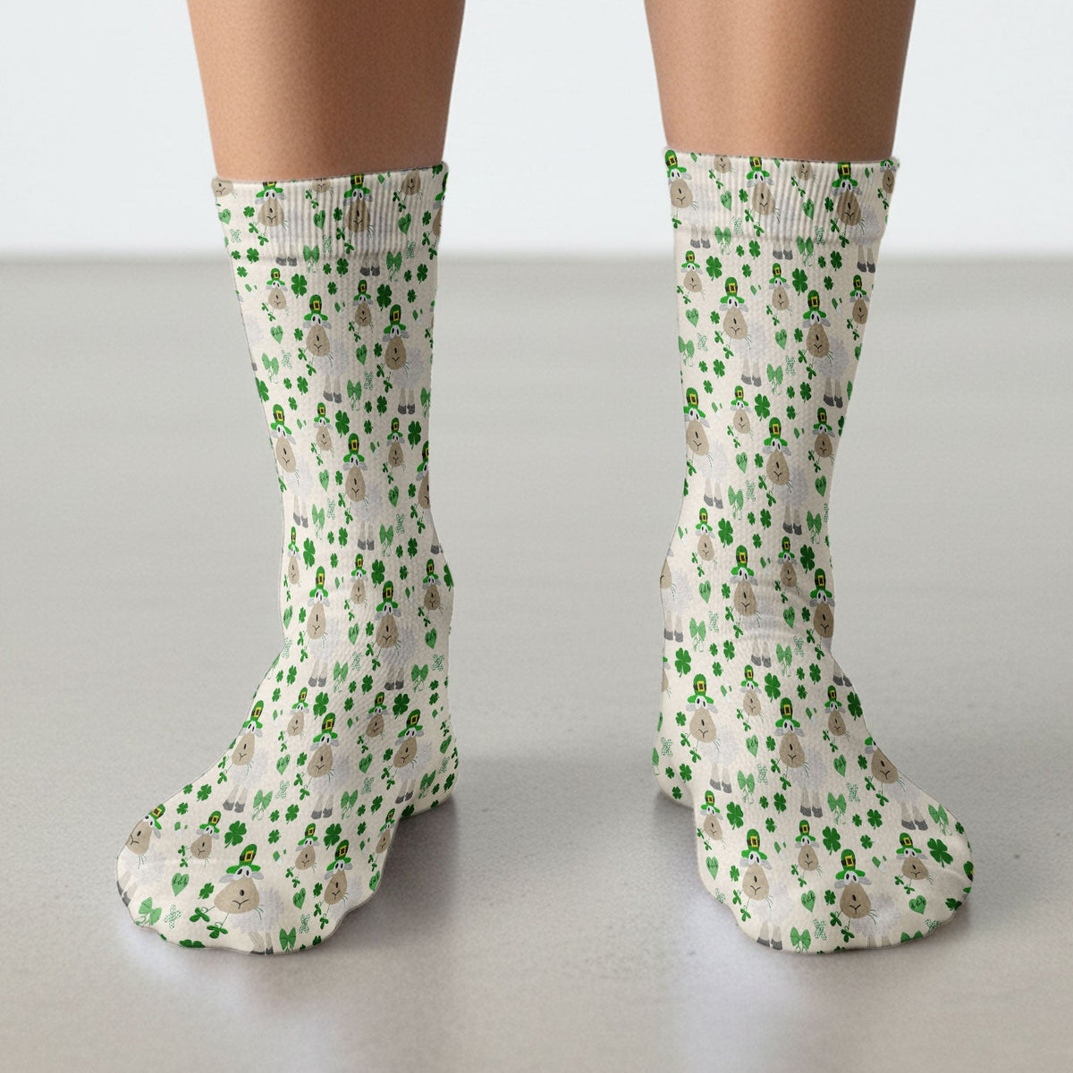 Sheep Shamrock Nurse Socks - St Patricks Day Gift