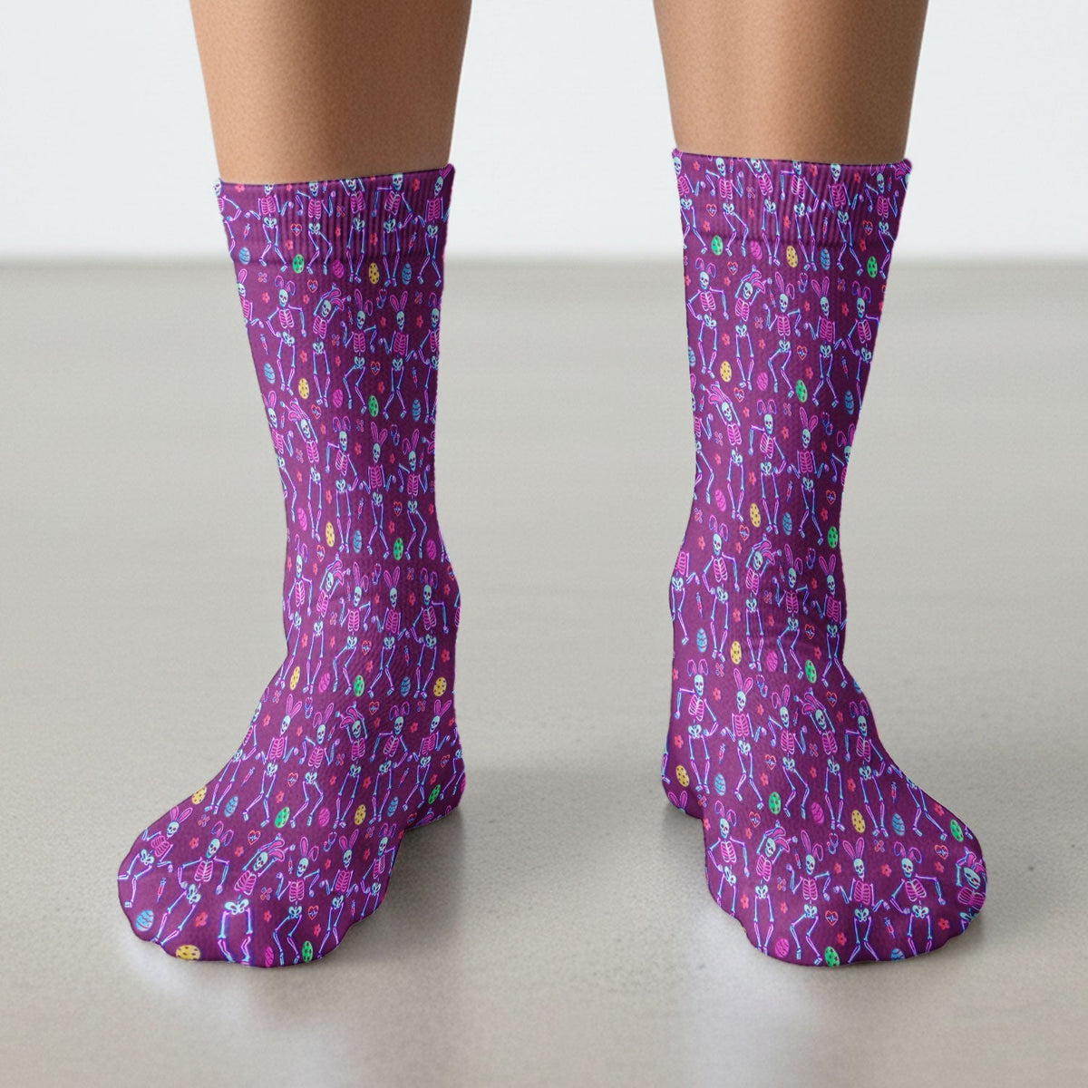 Neon Skeleton Nurse Socks - Easter Gift