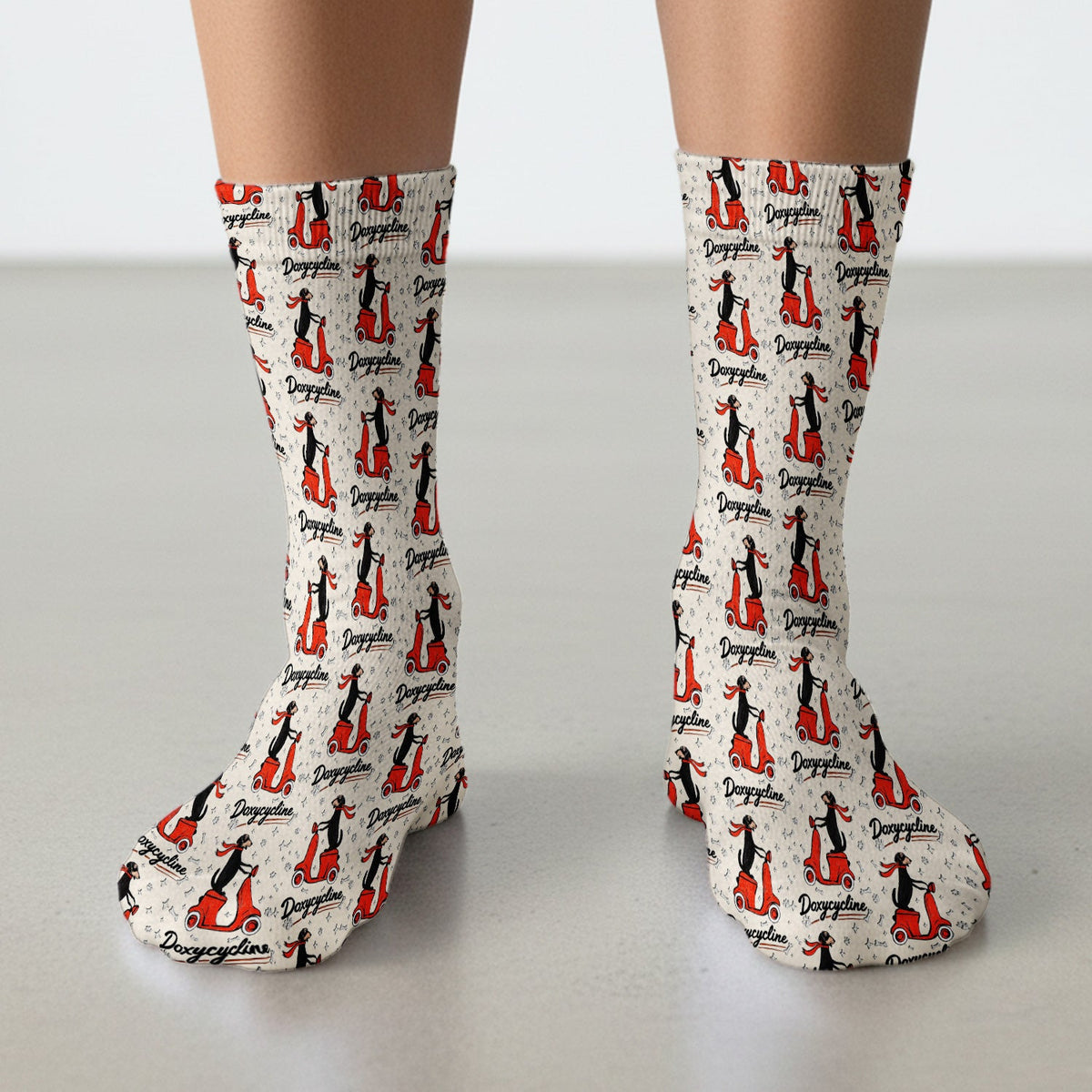 Dachshund Riding Scooter Nurse Socks