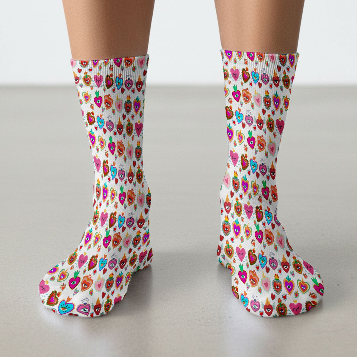 Valentine Colorful Sacred Heart Nurse Socks