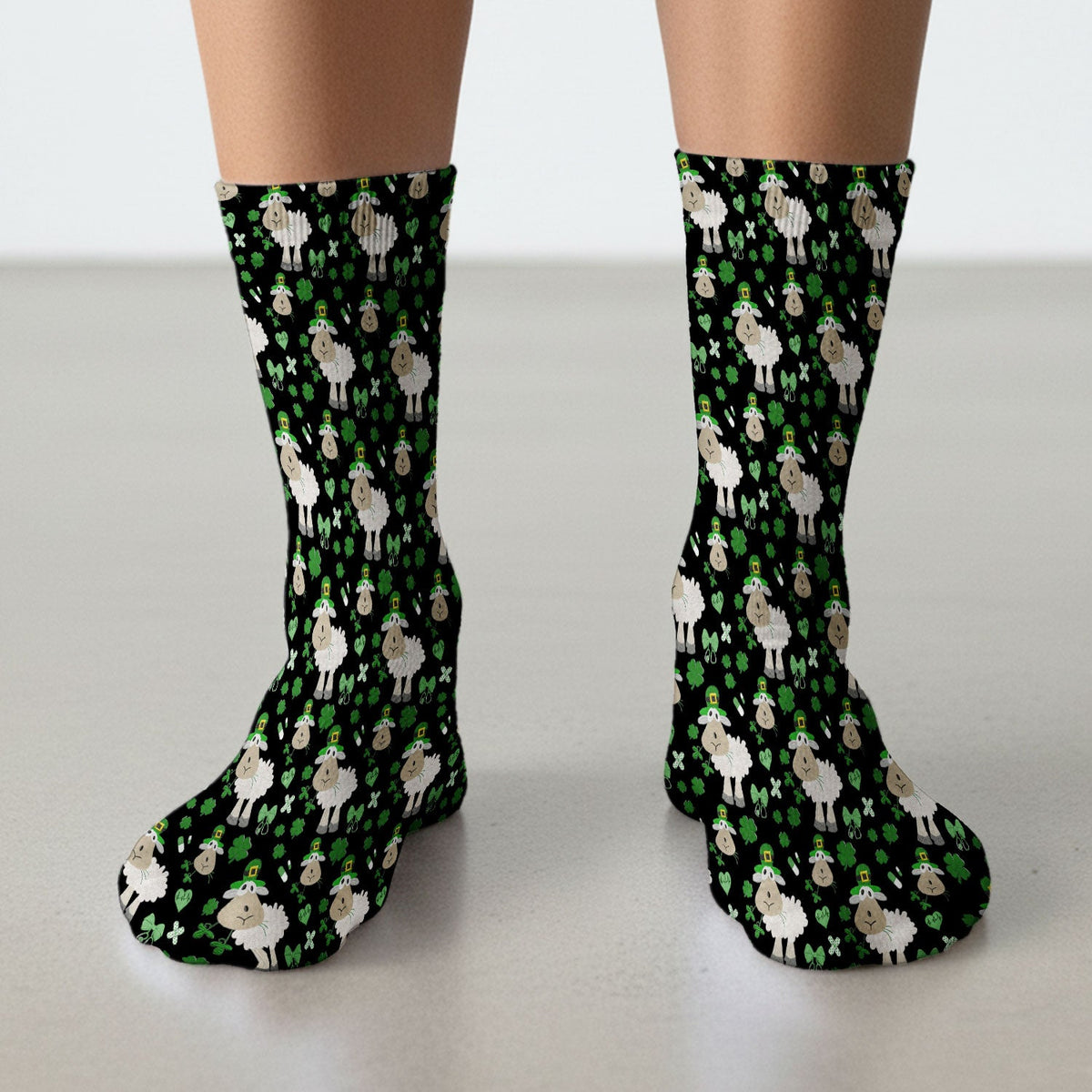 Sheep Shamrock Nurse Socks - St Patricks Day Gift