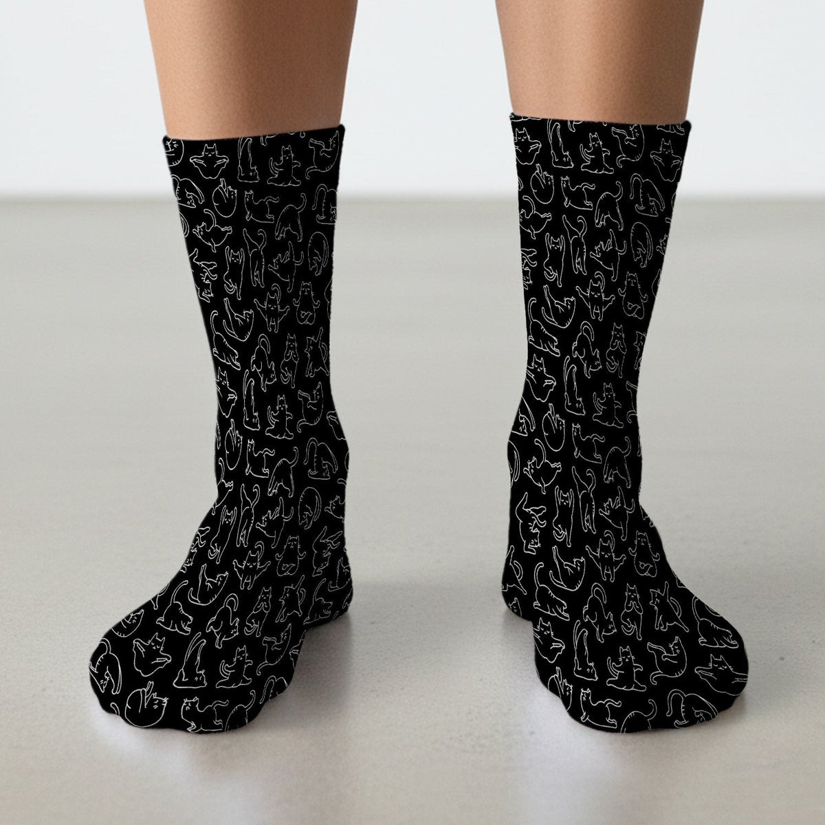 Cat Outline Playing Nurse Socks