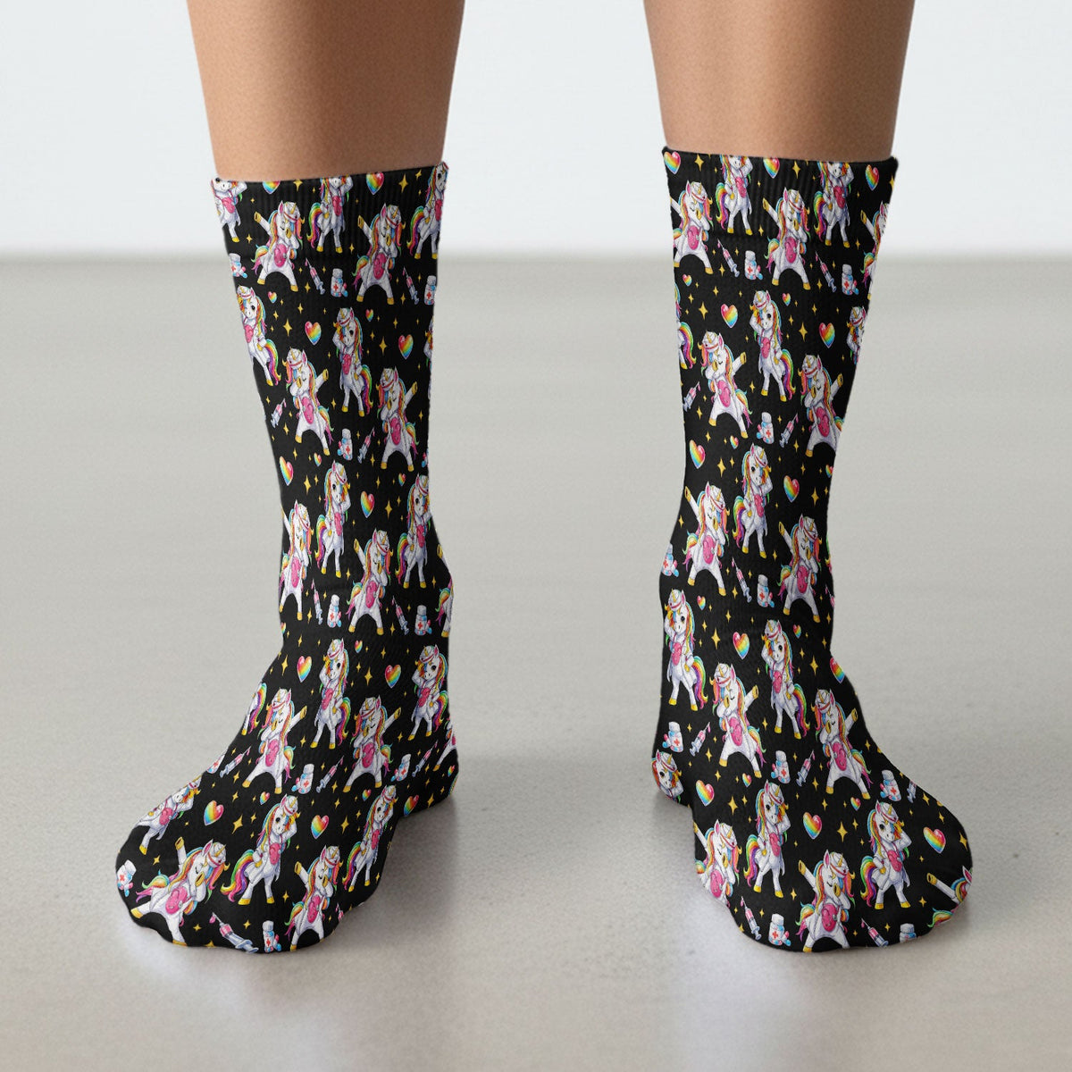 Nurse Unicorn Rainbow Socks